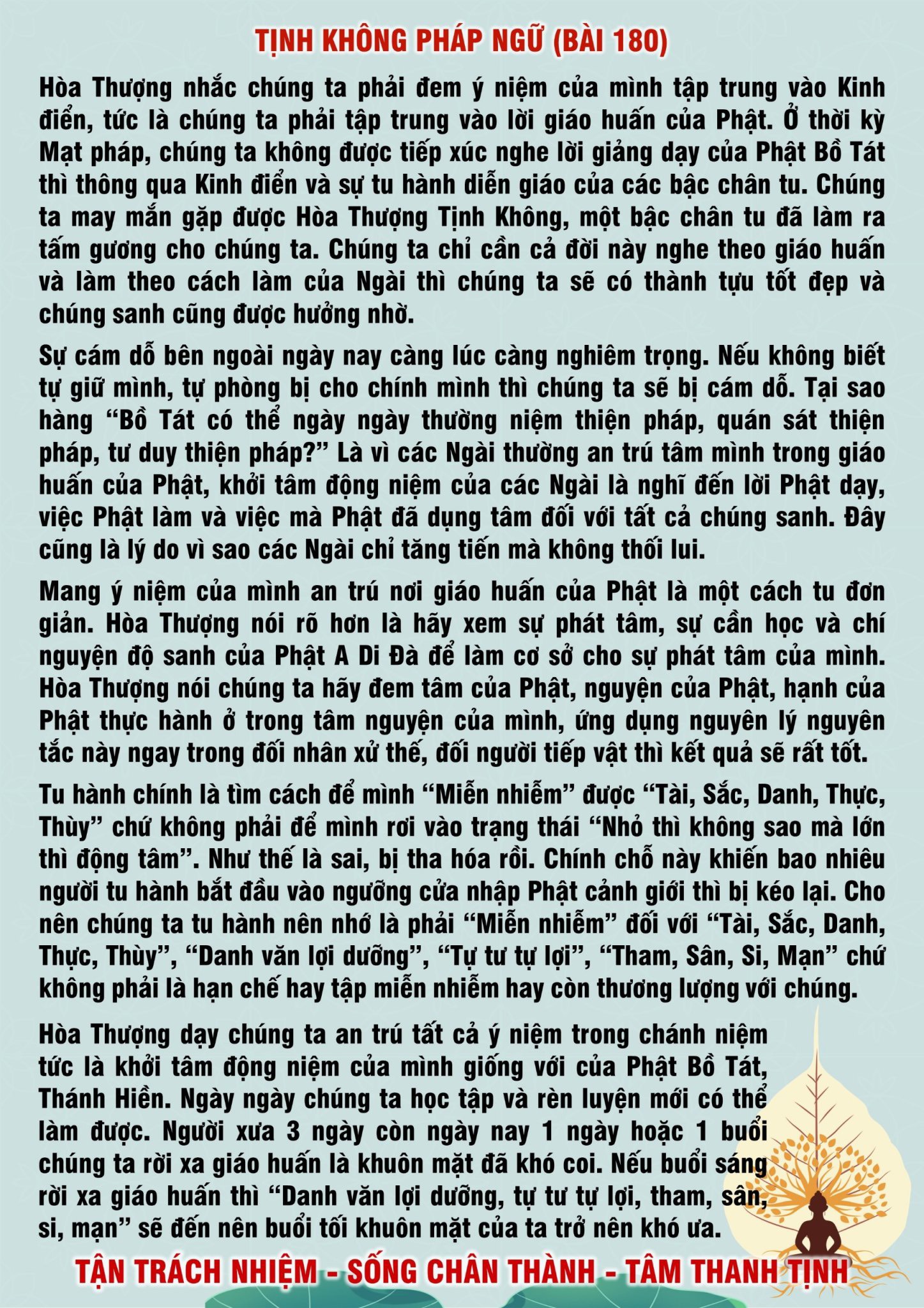 180 · Tịnh Không Pháp Ngữ - 180